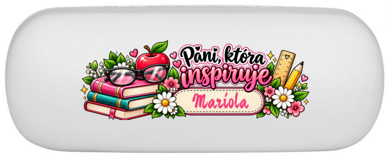Etui futerał na okulary - srebrne / Prezent na Dzień Nauczyciela / Prezent na Zakończenie Roku Szkolnego / etui na okulary potencjał