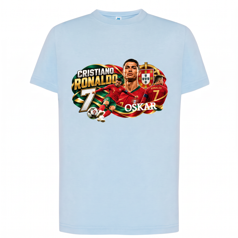 Personalizowana koszulka Cristiano Ronaldo Portugalia z imieniem – dziecięcy T-shirt piłkarski