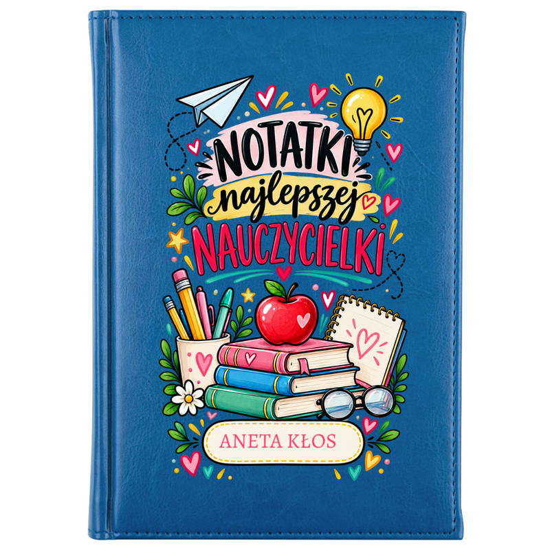 Personalizowany notes „Notatki najlepszej nauczycielki” z imieniem – prezent na Dzień Nauczyciela