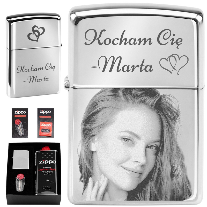 Zapalniczka Zippo 250 High Polish Chrome z grawerem i boxem