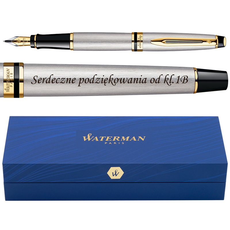 Pióro wieczne Waterman Expert Stalowy GT z grawerem i dedykacją