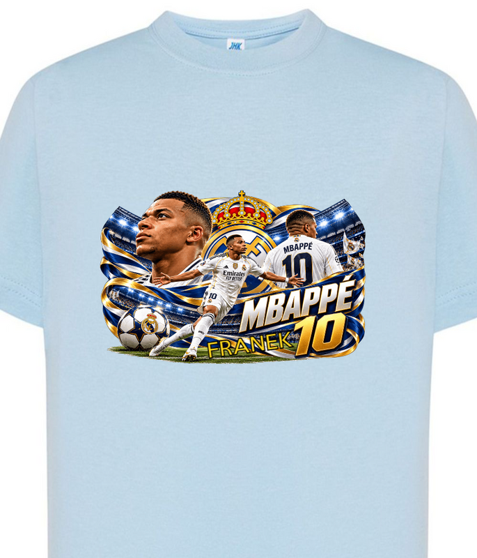 Personalizowana koszulka Kylian Mbappé Real Madrid z imieniem – dziecięcy T-shirt piłkarski