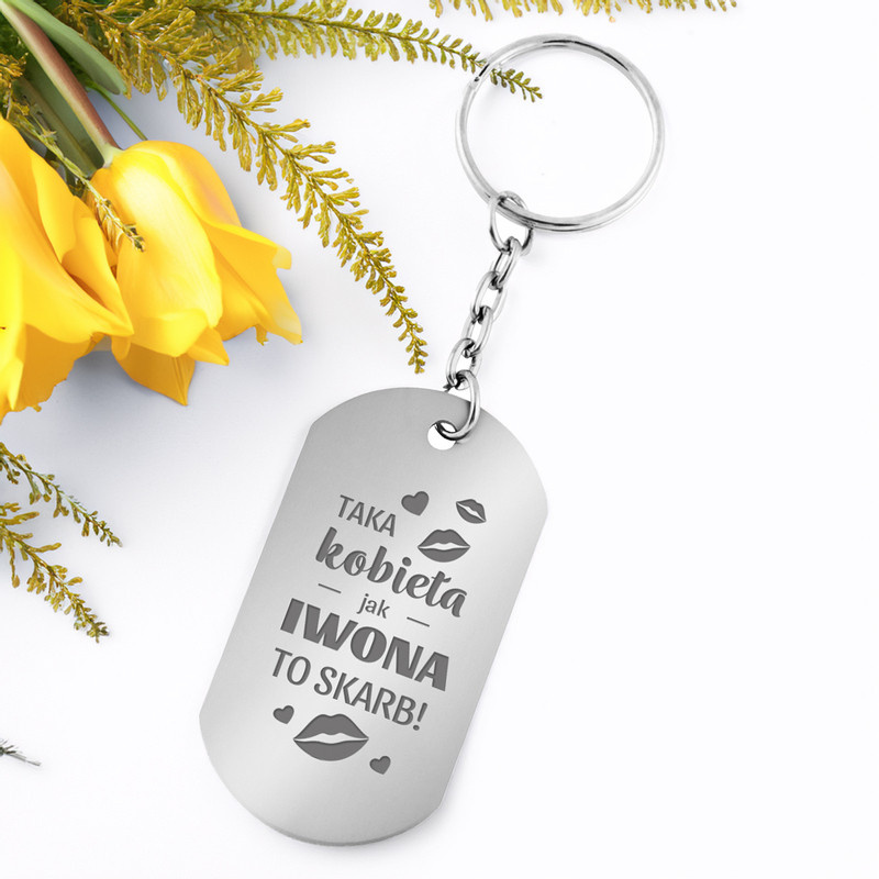 Lekki brelok do kluczy na Dzień Kobiet z grawerem laserowym