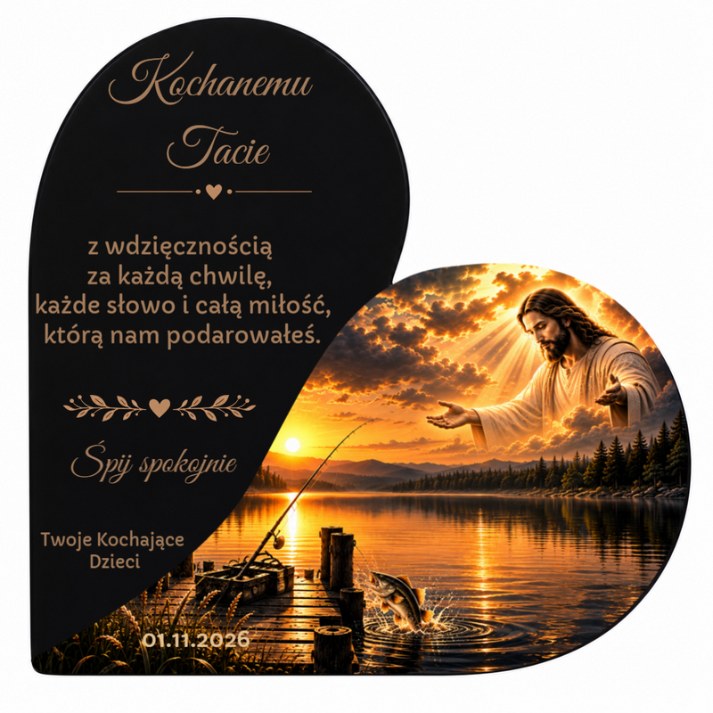 Zestaw nagrobny z personalizowaną tabliczką i świeczką LED