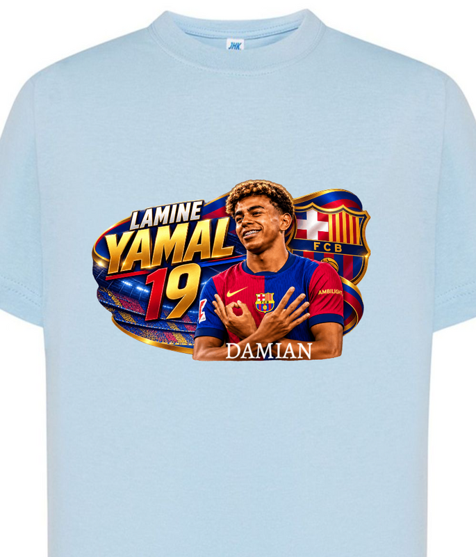 Personalizowana koszulka Lamine Yamal FC Barcelona z imieniem – dziecięcy T-shirt piłkarski